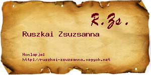 Ruszkai Zsuzsanna névjegykártya